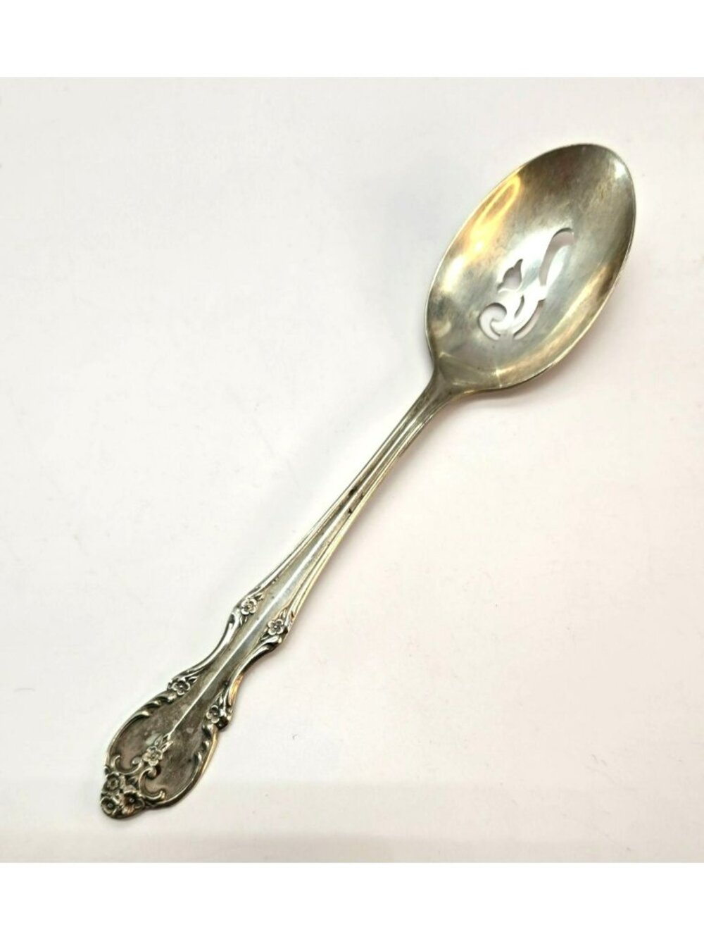 Rogers & Bro Silverplate Pierced Serving Spoon Floral Antique Vintage CM2273